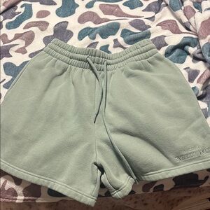 Women's white fox small soft fleece stretchy Green Shorts